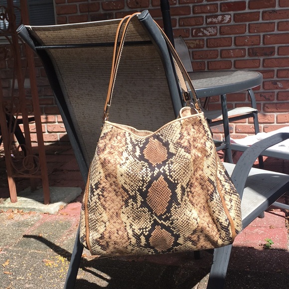 Coach Handbags - Coach Madison Python Printed Phoebe Shoulder Bag